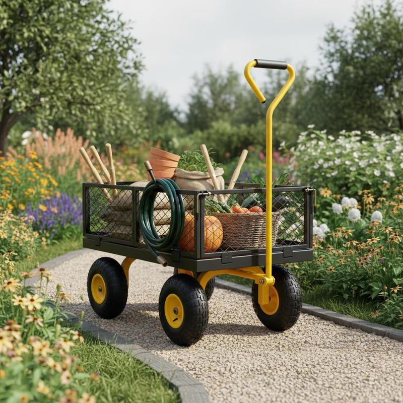 Heavy Equipment Work - Stalen tuinwagen 900 lbs voor tuinwerkzaamheden,