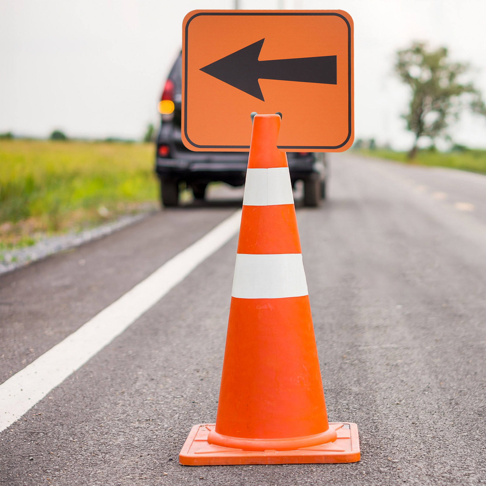 Road Traffic Cone - Verkeerspijl Oranje Bord Wegkegel Bovenste Richting