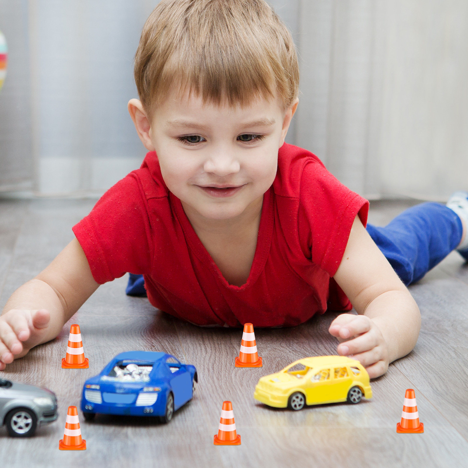Road Traffic Cone - 50-delige mini-verkeerskegels educatieve verkeersbordenset voor vroeg