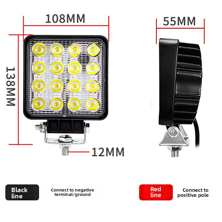 48W 16LED 4 inch 12V 24V LED w - Heavy Equipment Work recensie en prijs