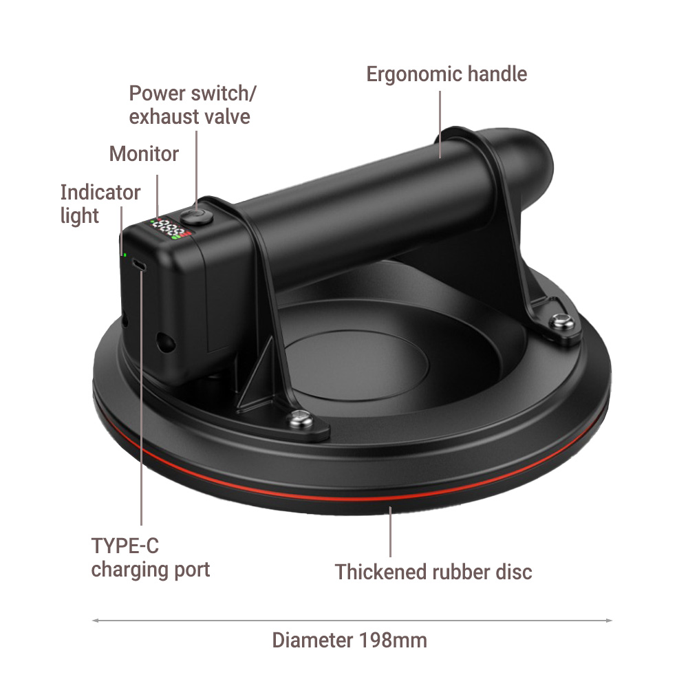 Elektrische vacuümzuignap 8 in - Vacuum Suction Cup Lifter recensie en prijs